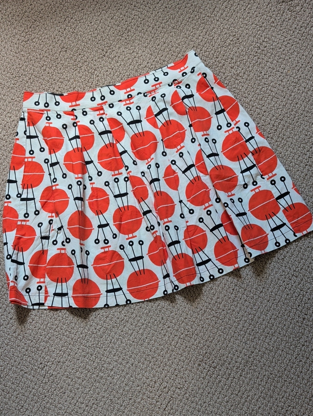 Atomic Retro Chic BBQ Grill Graphic Print Skirt Beebop & Wally L